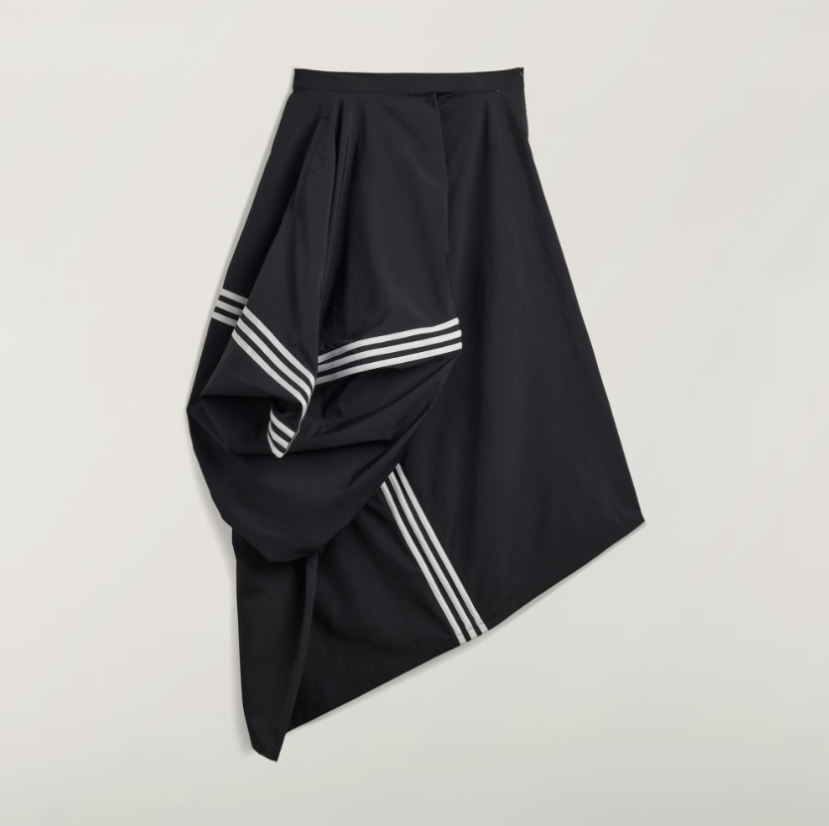 【 Y-3 W WIRE SKIRT 不規則尼龍長裙 - 黑 】