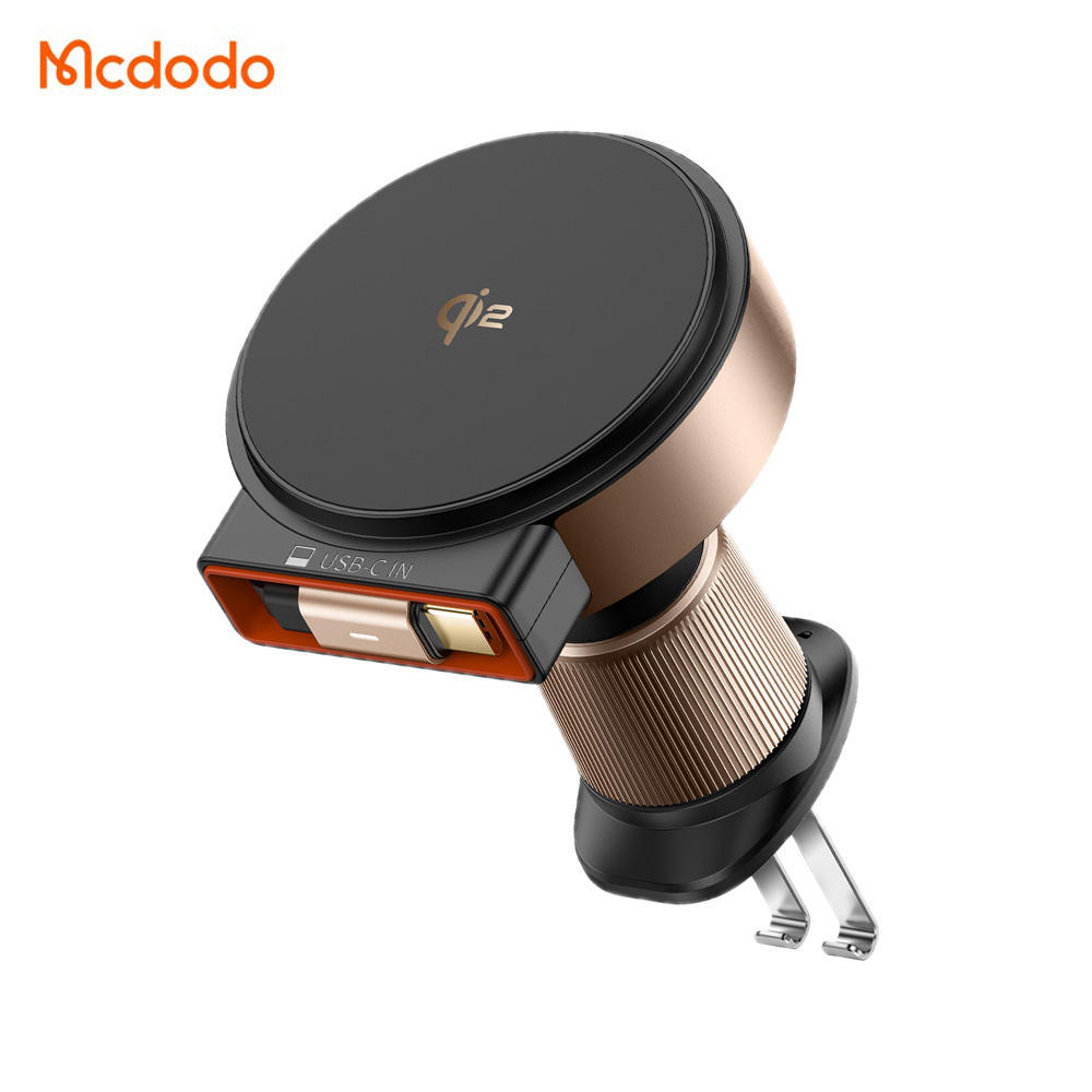 Mcdodo  MagQ Qi2 15W 車用自帶線磁吸快充充電支架 車載充電器汽車出風口支架 汽車導航手機架（自帶伸縮線）