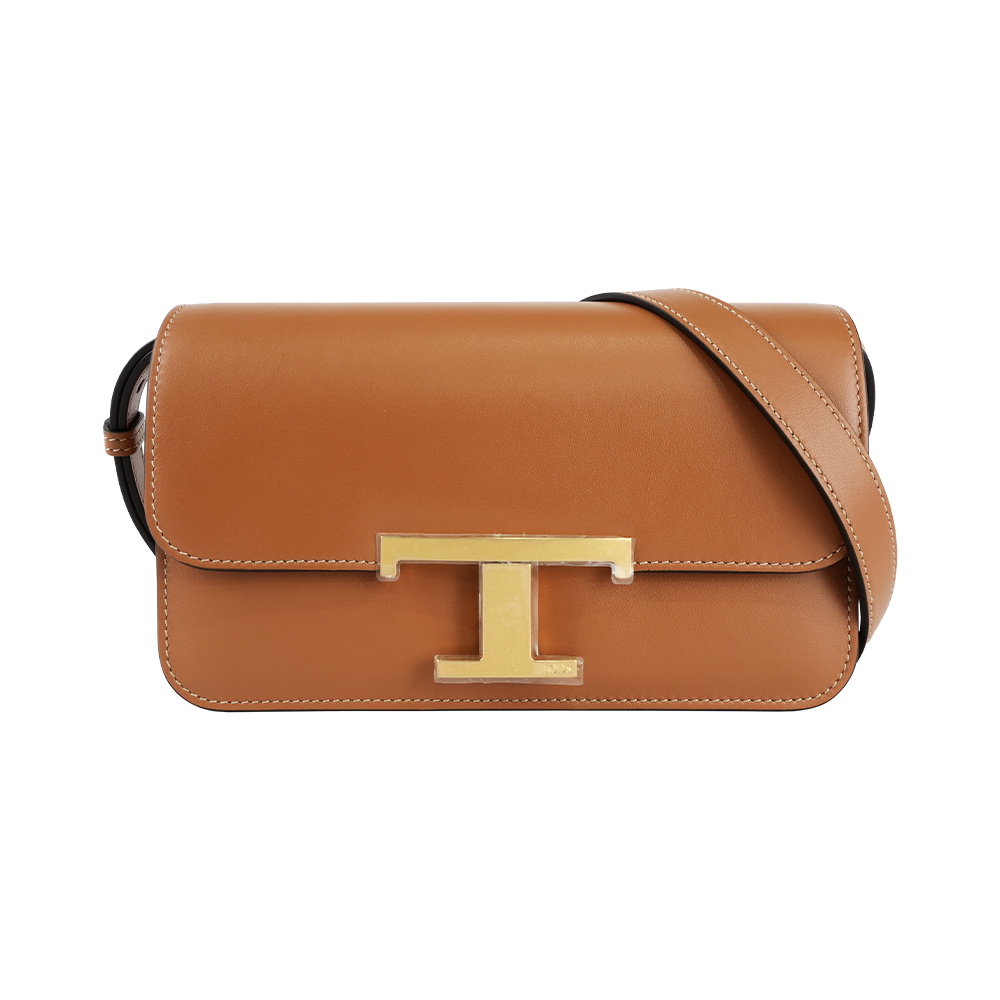 【Tod's】T Timeless 光滑小牛皮翻蓋長型二用包(Micro)(米黃色)