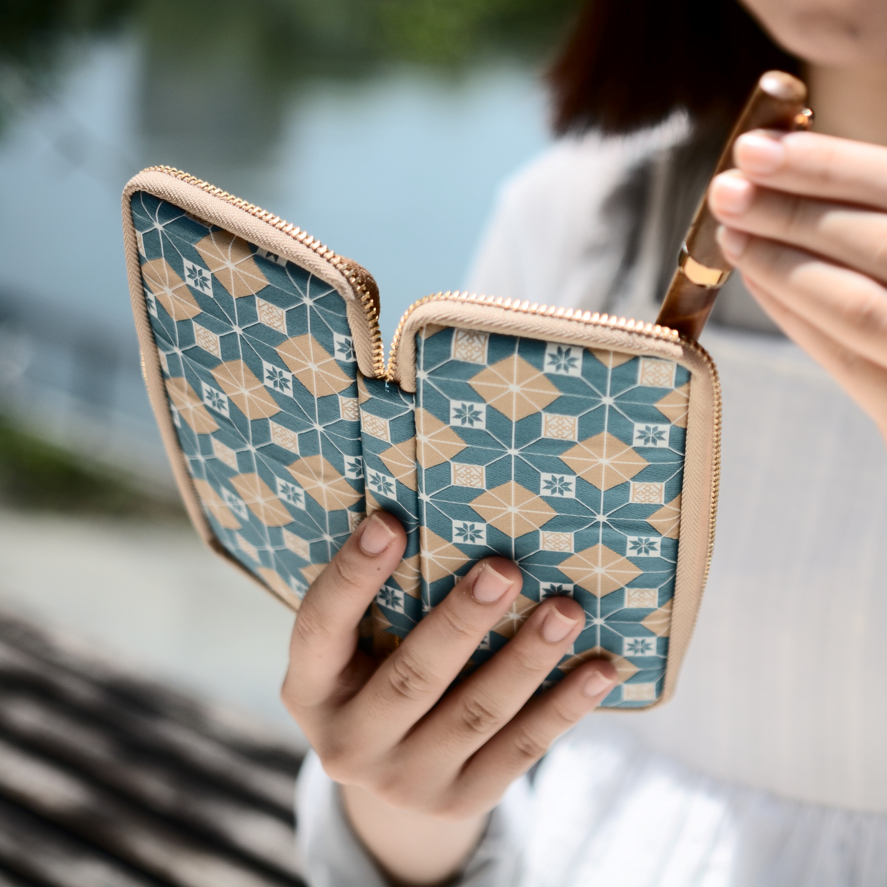 Kyokuhaku 3入拉鍊筆袋 重縫