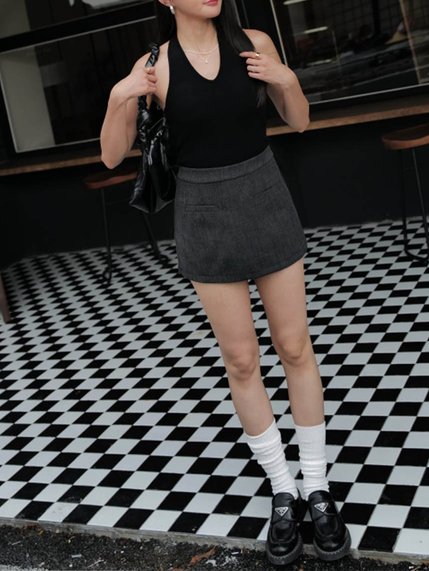 A字前口袋西裝褲裙*2色