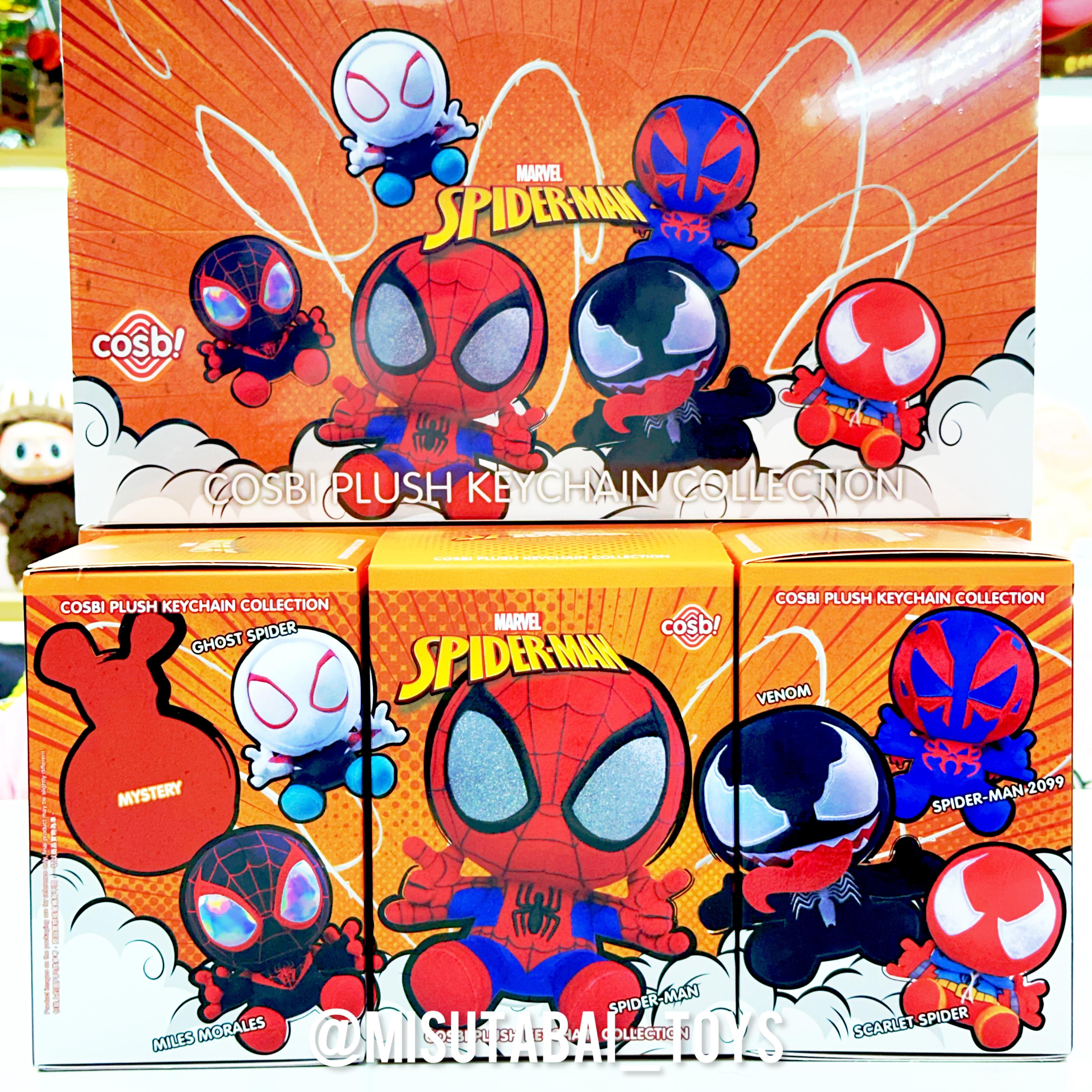 Hot Toys Cosbi Marvel Spiderman盲盒毛絨鎖匙扣系列