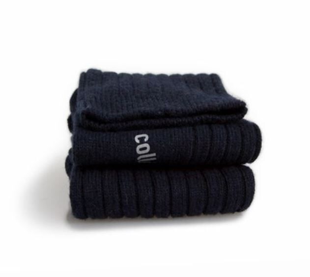 COLLEGIEN 羊絨羊毛羅紋襪 Chamois- Douce Nuit夜黑色