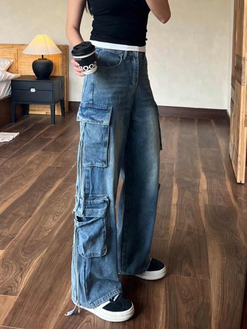 個性牛仔工裝牛仔褲*2色