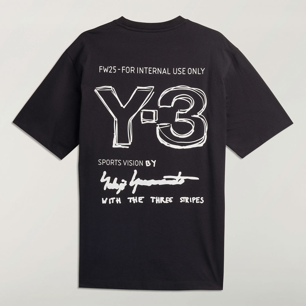 【 Y-3 M MERCH SS 手寫標語短T - 黑 】