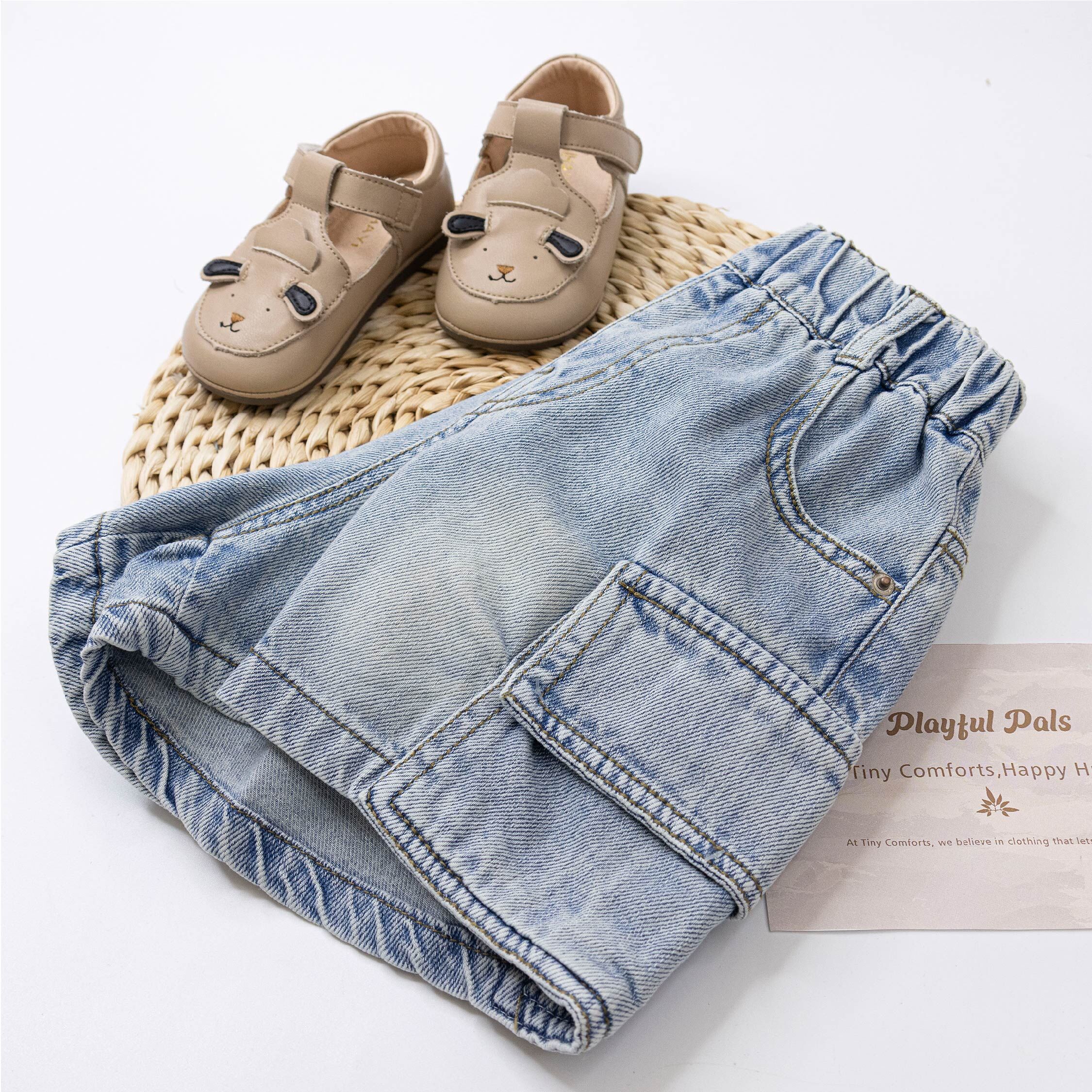 【H50904】率性質感工裝牛仔短褲