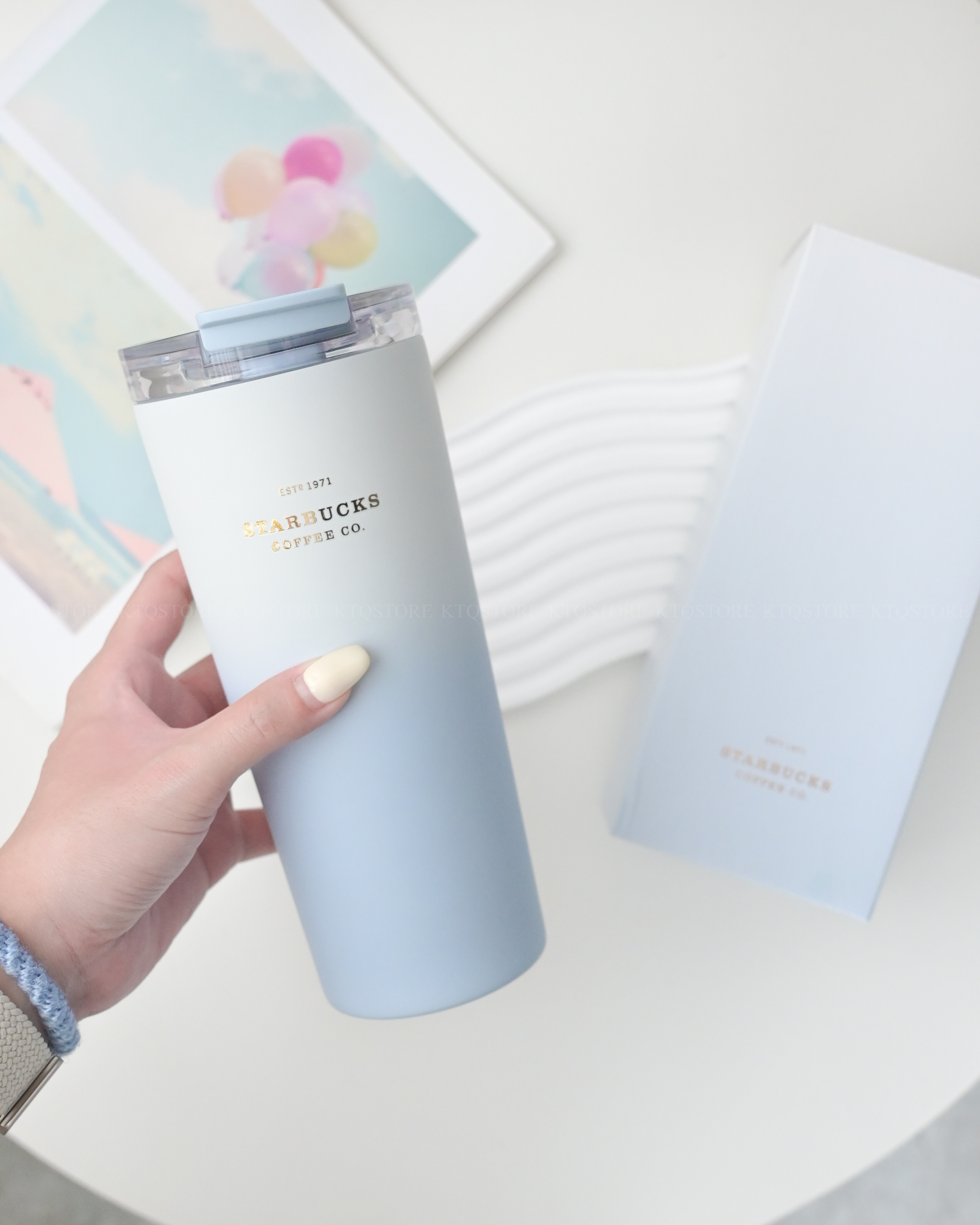 KTQ STORE ‧ STARBUCKS  星巴克霧野系列 雙飲口杯 藍色 漸變 680ml