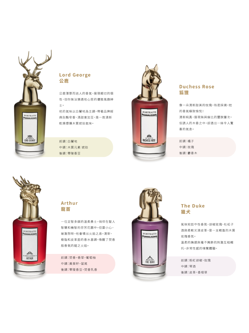 【 預購 】PENHALIGON'S 潘海利根 獸首肖像香水系列淡香精 75ml 專櫃
