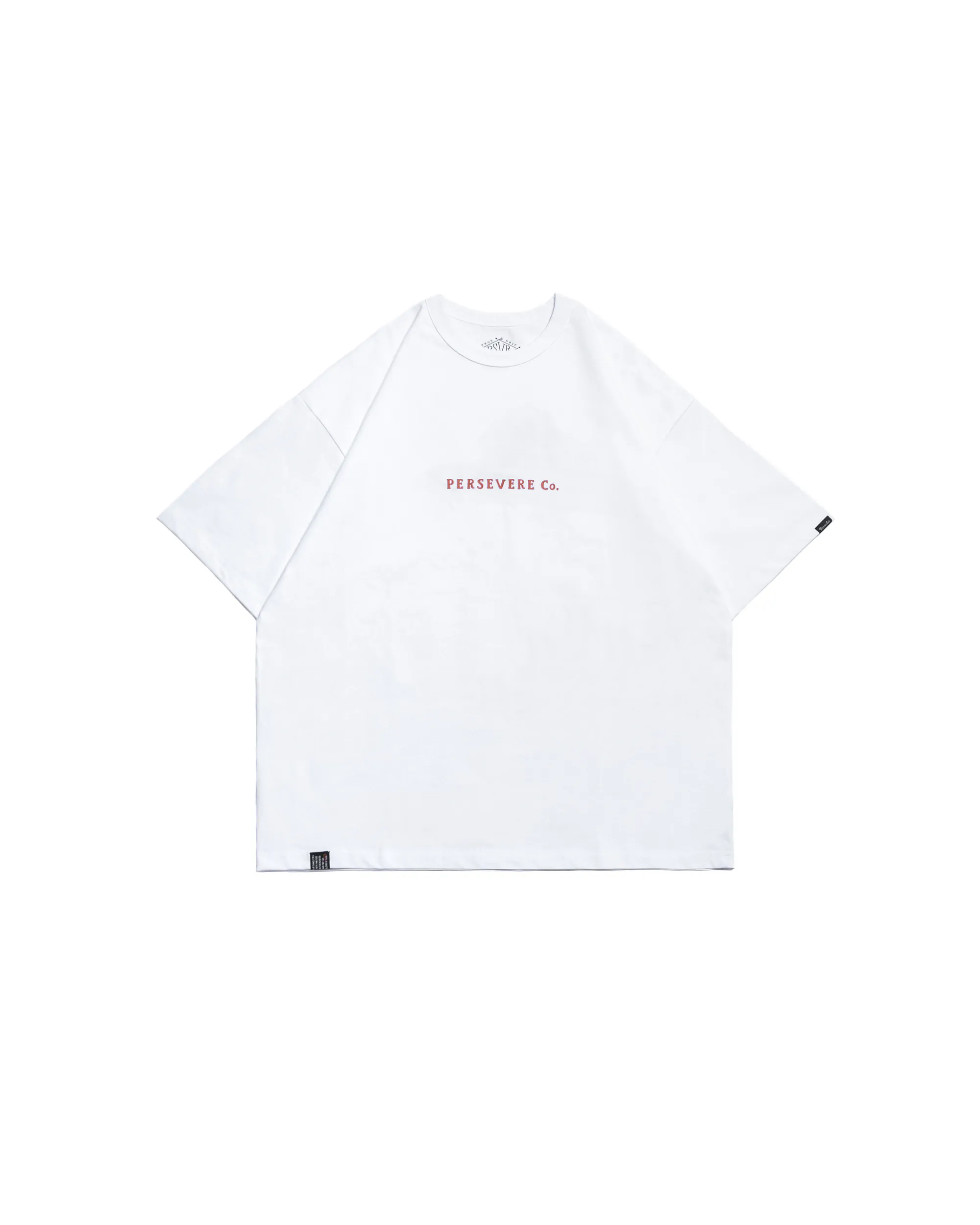 PERSEVERE CHAIN-STITCHED GRAPHIC T-SHIRT - WHITE