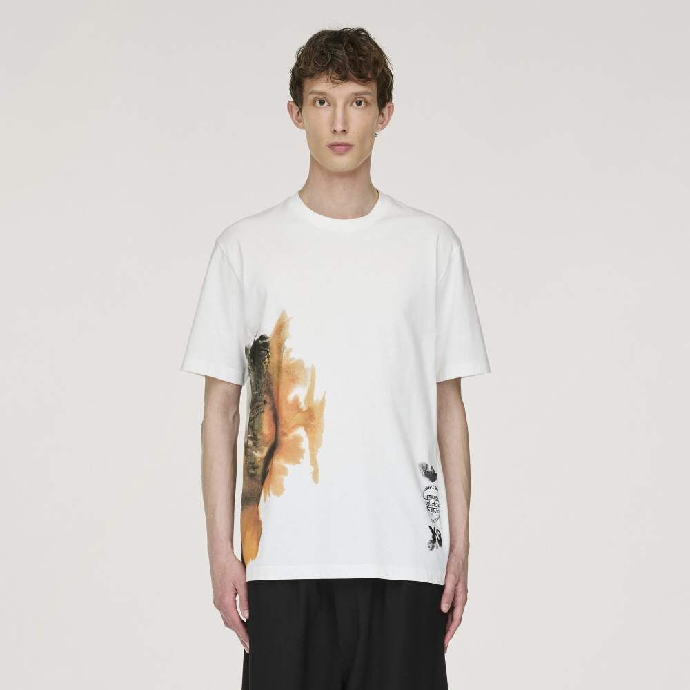 【 Y-3 AOP SS TEE 琥珀流光短T - 白 】