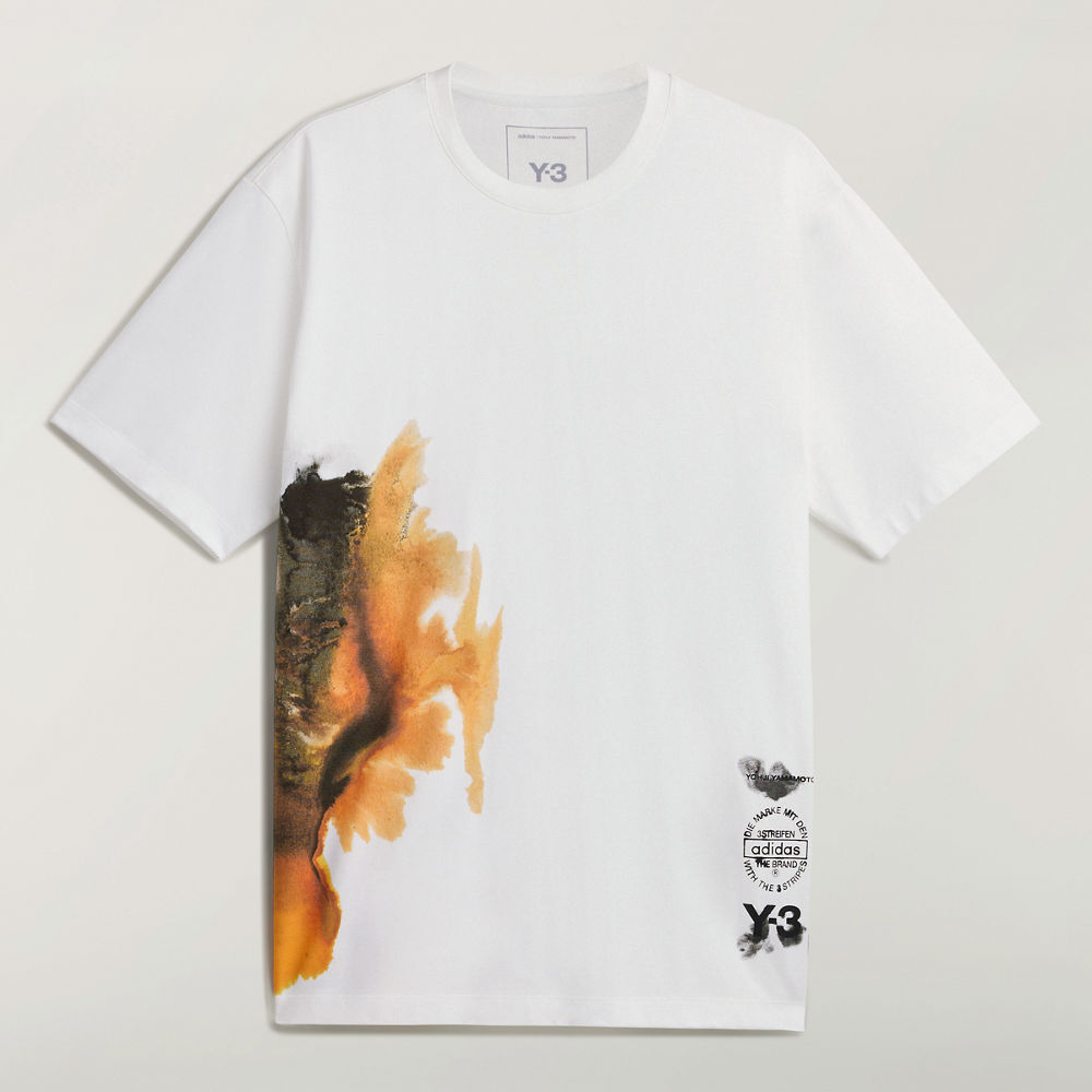 【 Y-3 AOP SS TEE 琥珀流光短T - 白 】