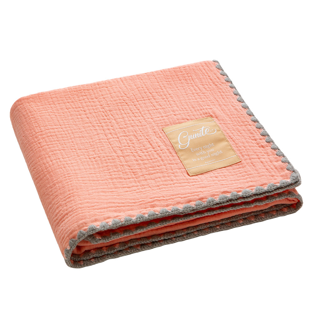 gunite 極緻棉柔美系列-紗布蓋毯 | 透氣快乾80x100cm｜質感粉膚