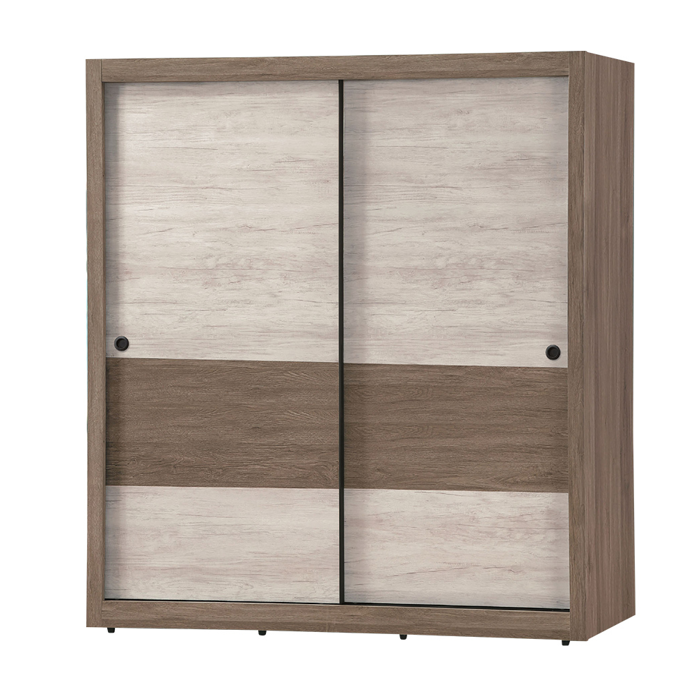 奧爾6.1尺推/拉門衣櫃(四吊桿+二抽)