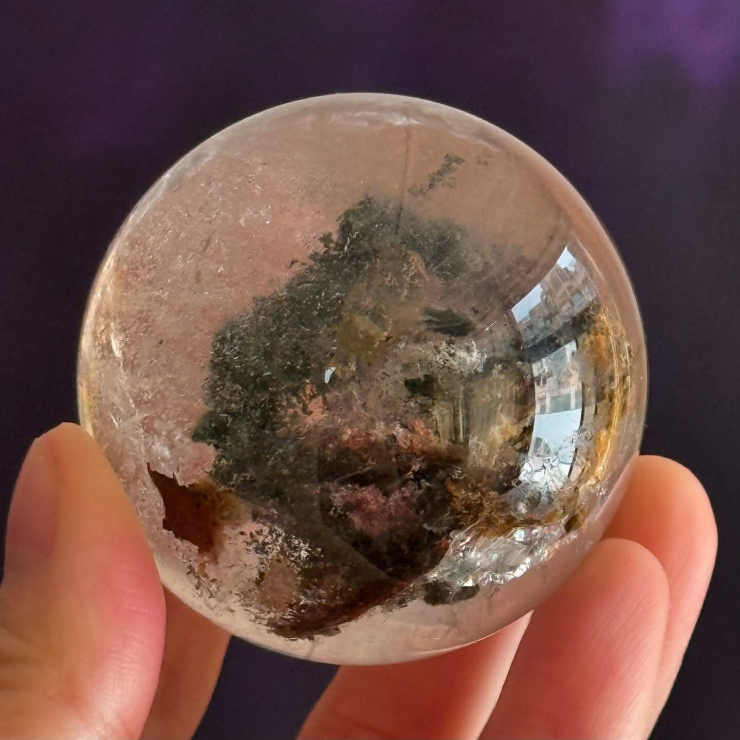 [原石] 幽靈水晶 水晶球 約 45mm