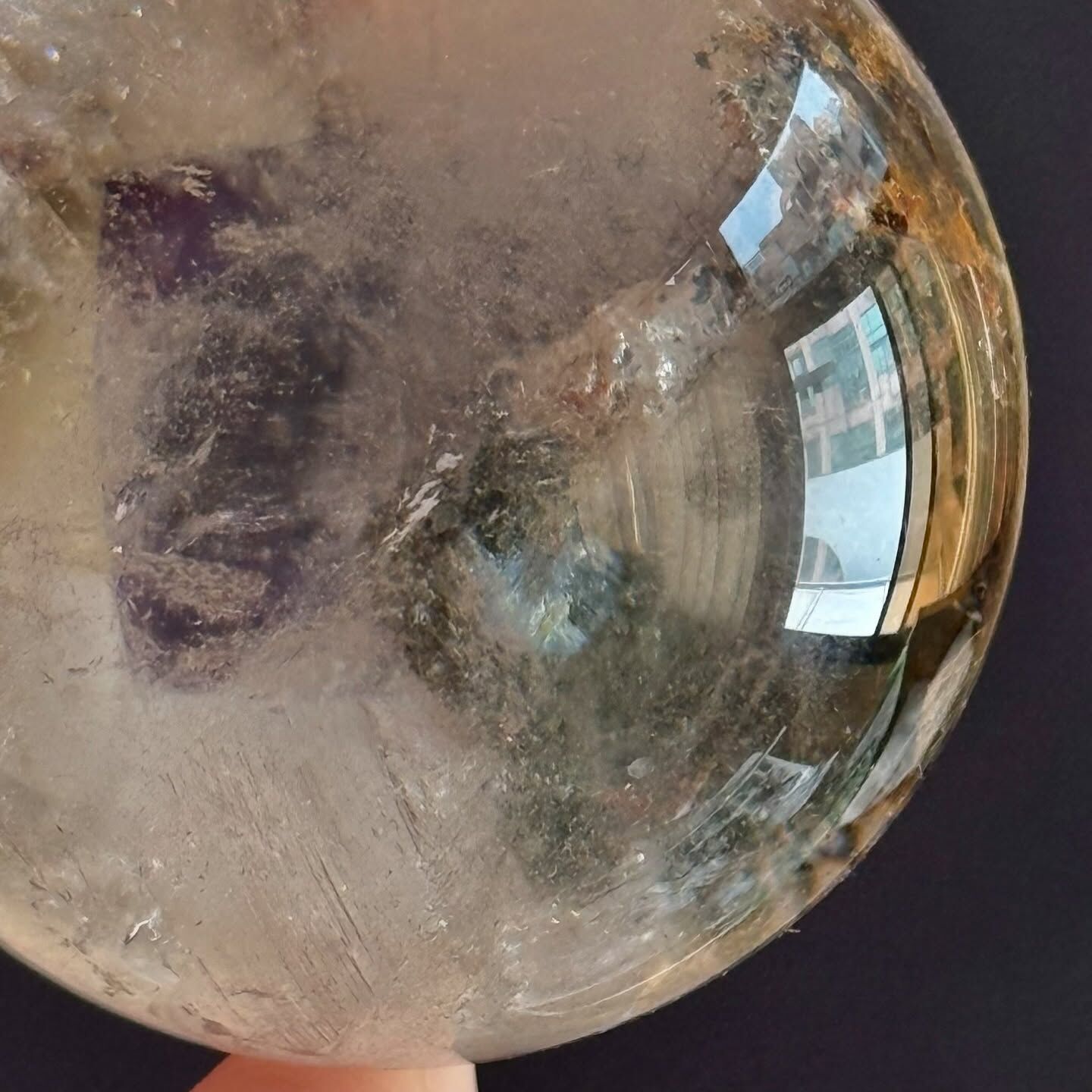 [原石] 幽靈水晶 水晶球 約 45mm