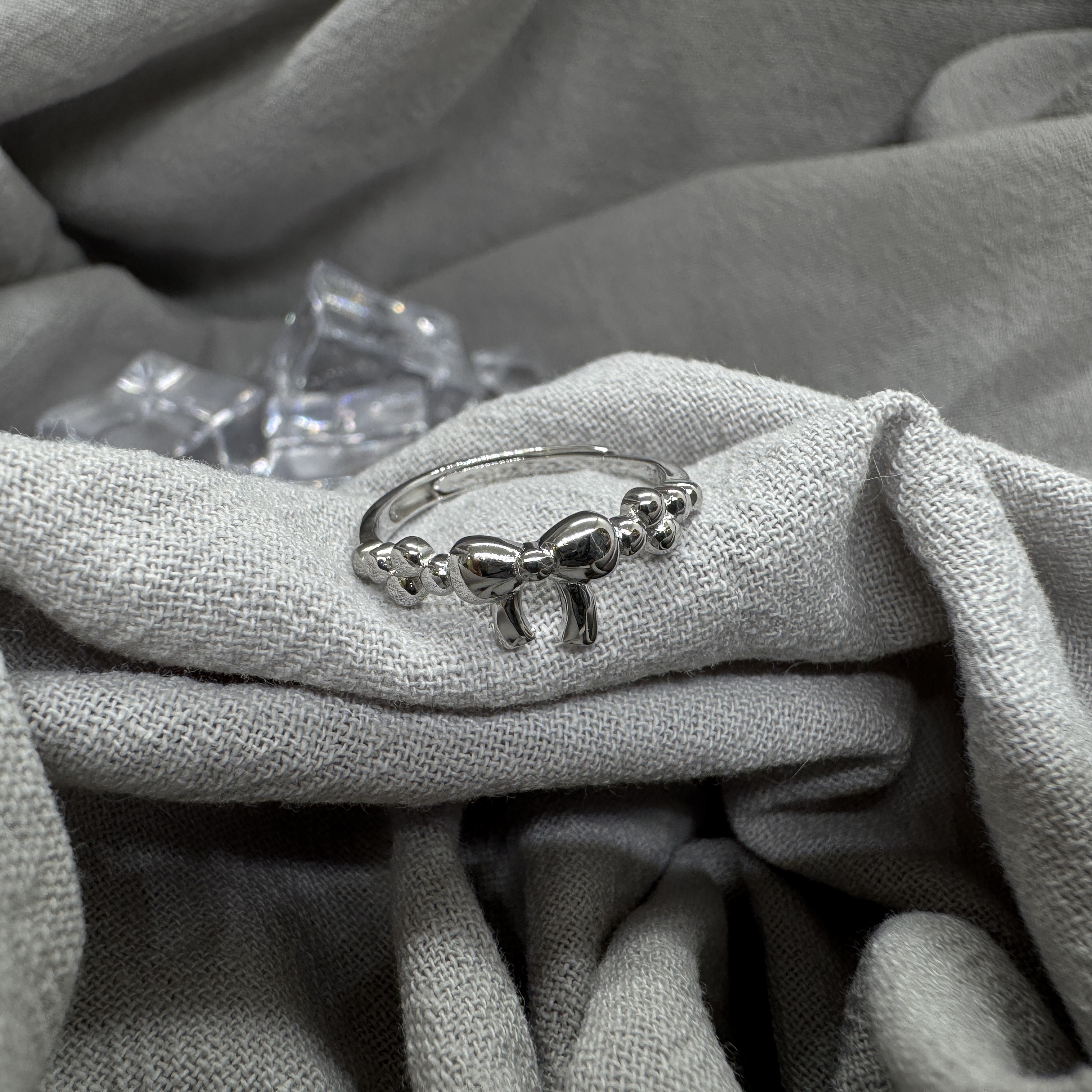 俏皮綁結 - 純銀戒指