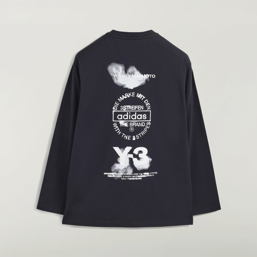 【 Y-3 GFX LS TEE 日式墨染薄長TEE - 黑 】