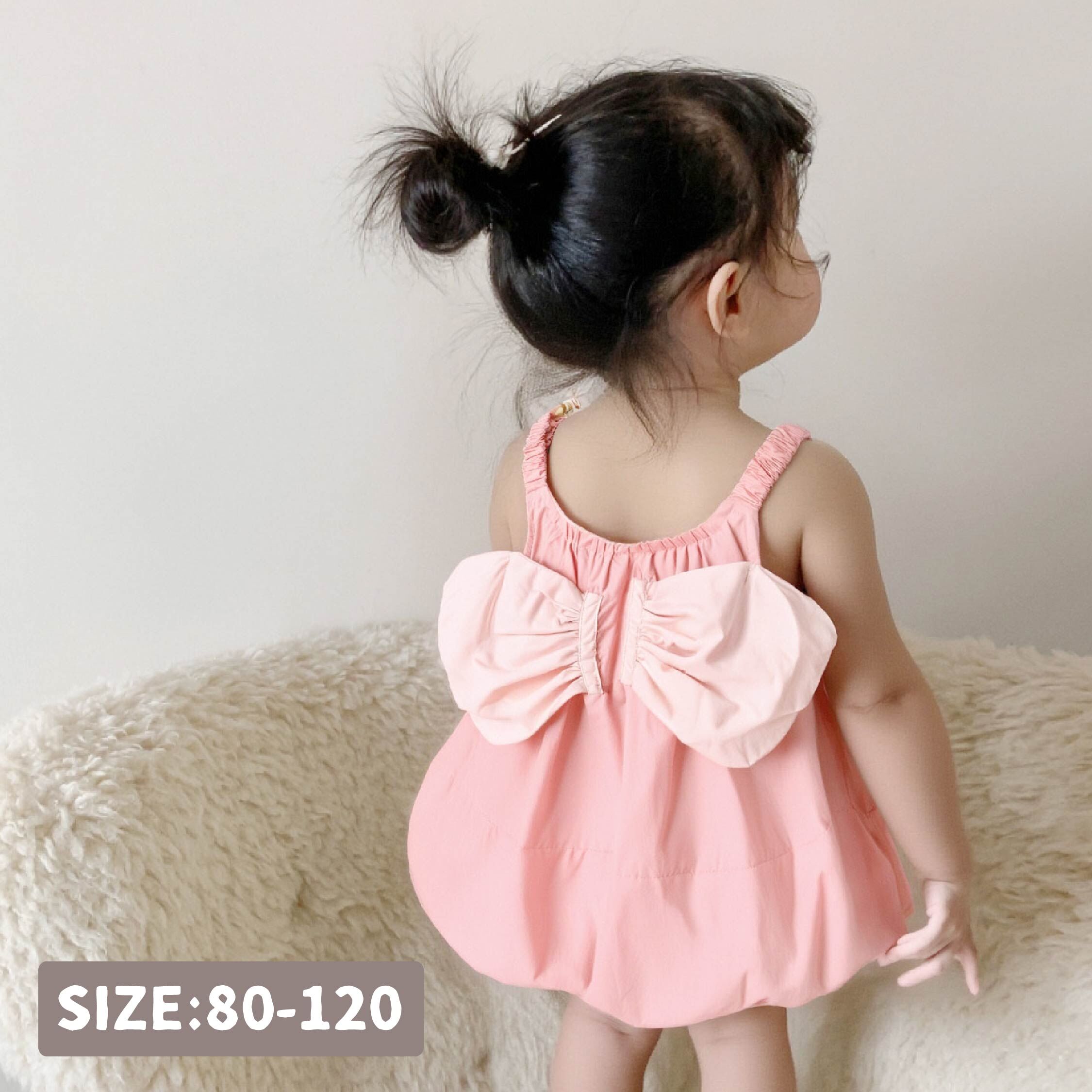 【H50531】質感後蝴蝶結設計吊帶裙＊二色