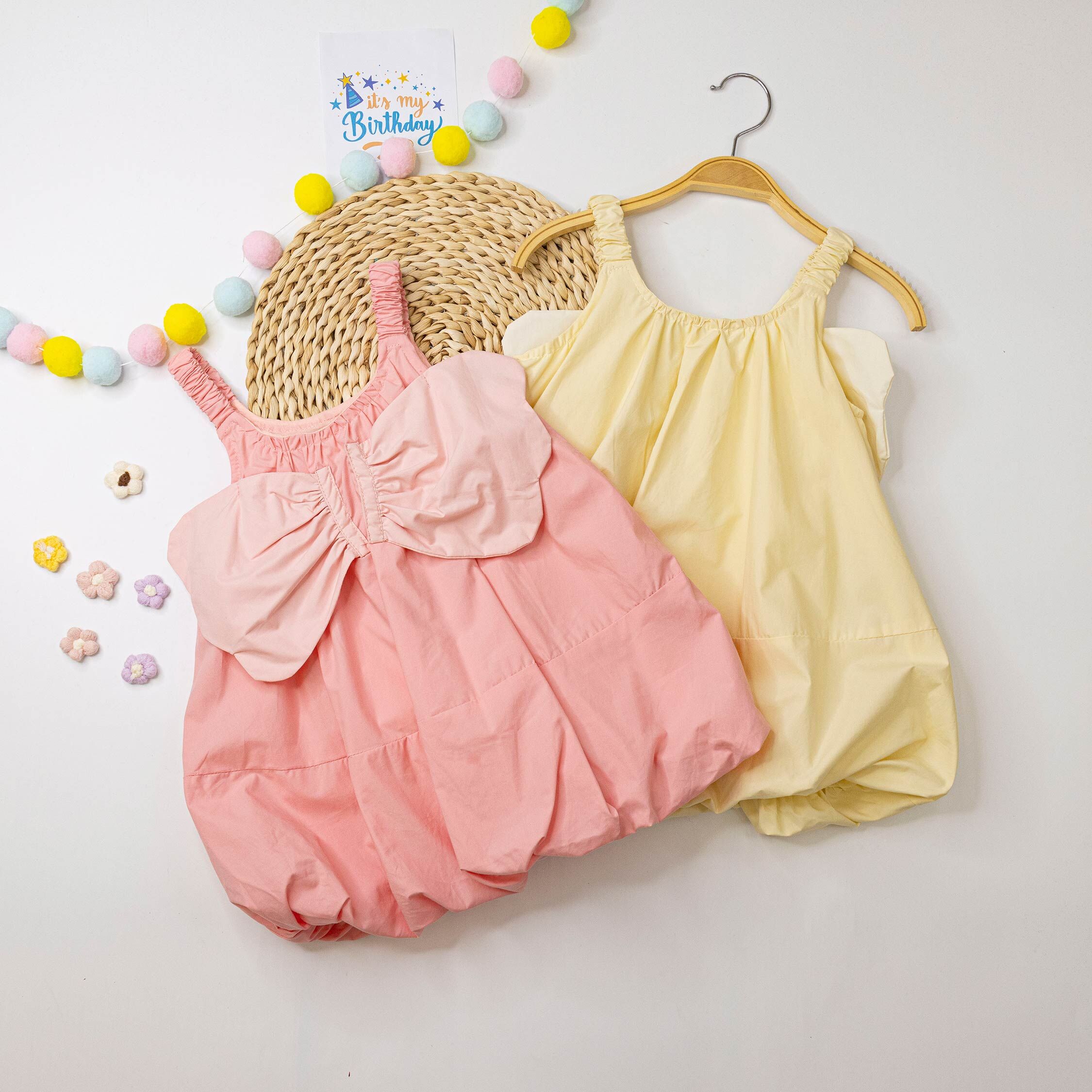 【H50531】質感後蝴蝶結設計吊帶裙＊二色