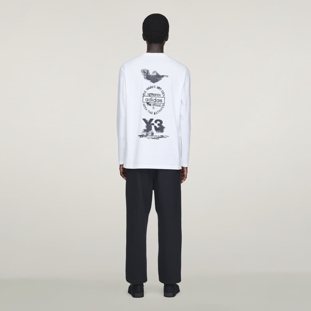 【 Y-3 GFX LS TEE 日式墨染薄長TEE - 白 】
