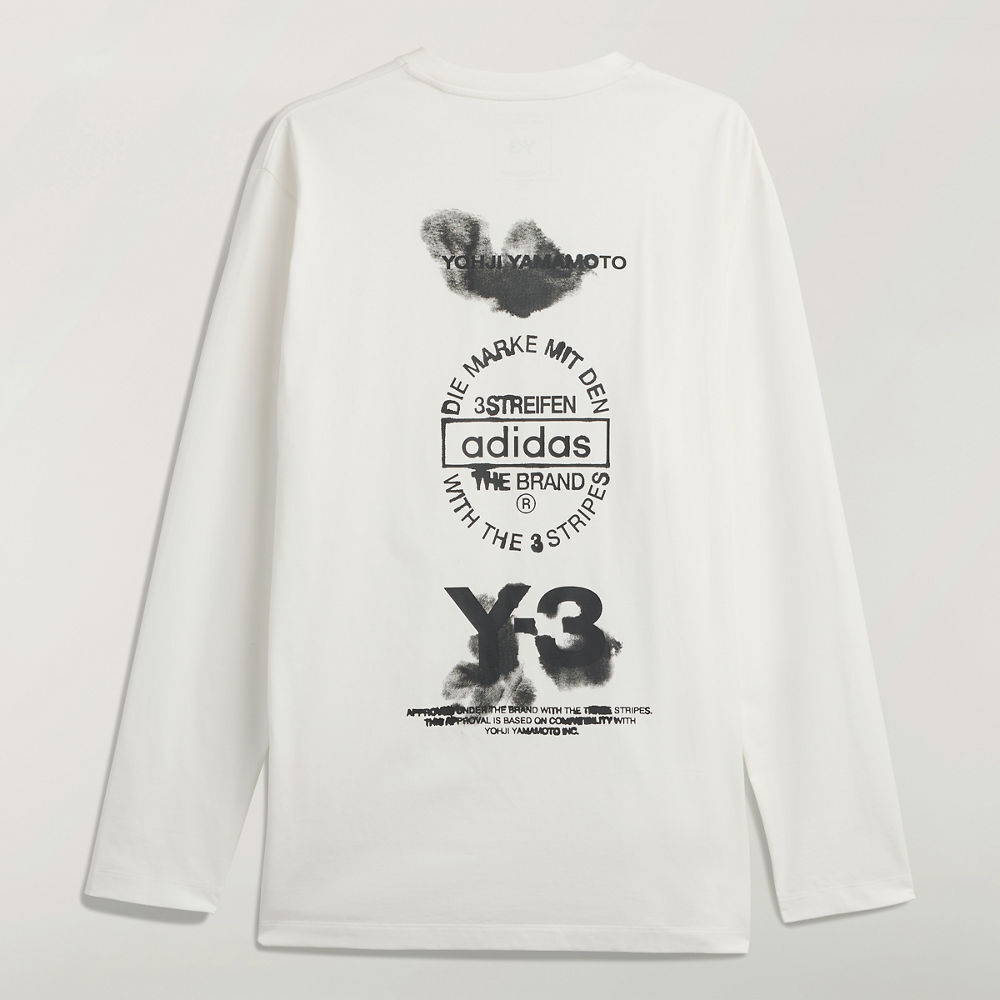 【 Y-3 GFX LS TEE 日式墨染薄長TEE - 白 】