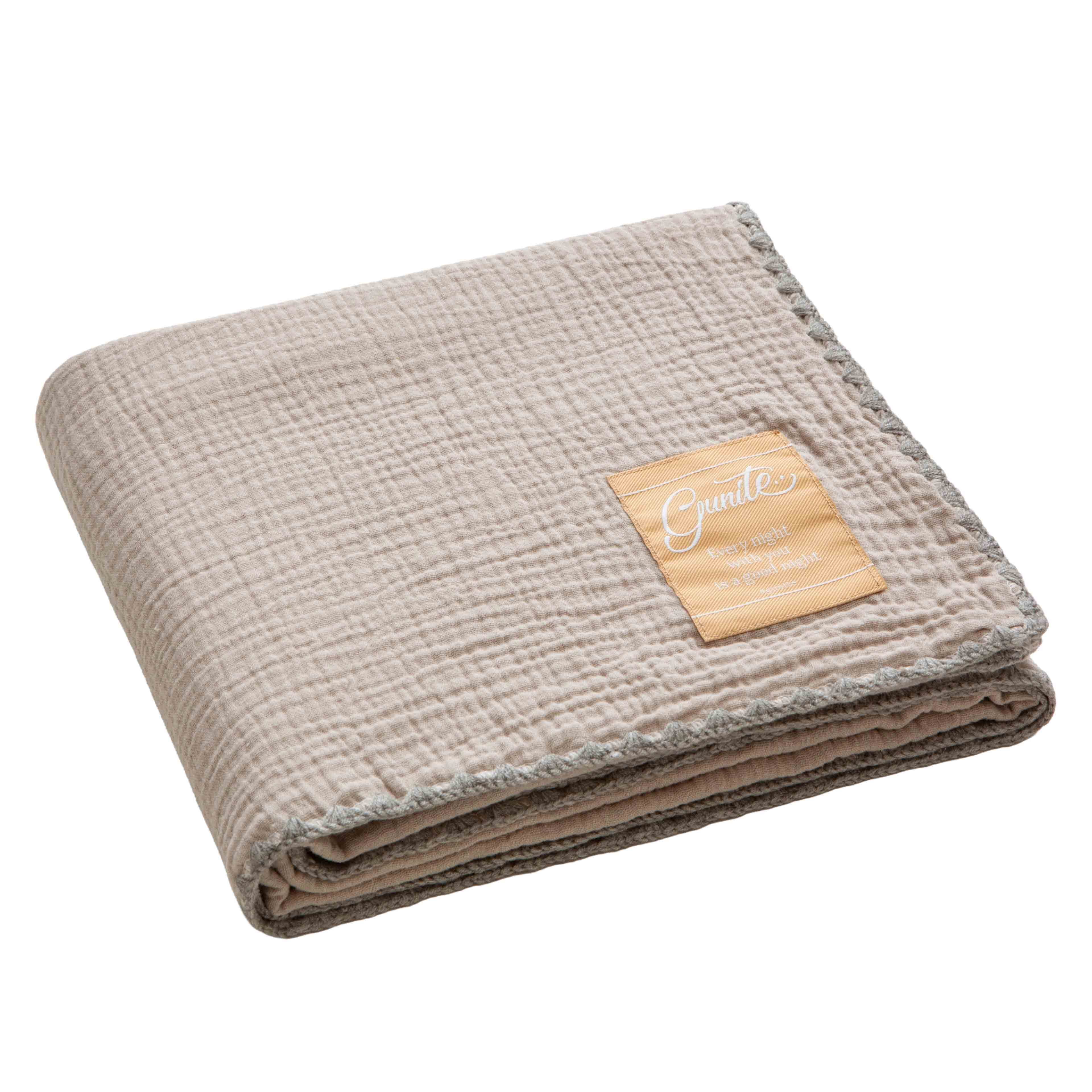 gunite 極緻棉柔美系列-紗布蓋毯 | 透氣快乾80x100cm｜品味灰