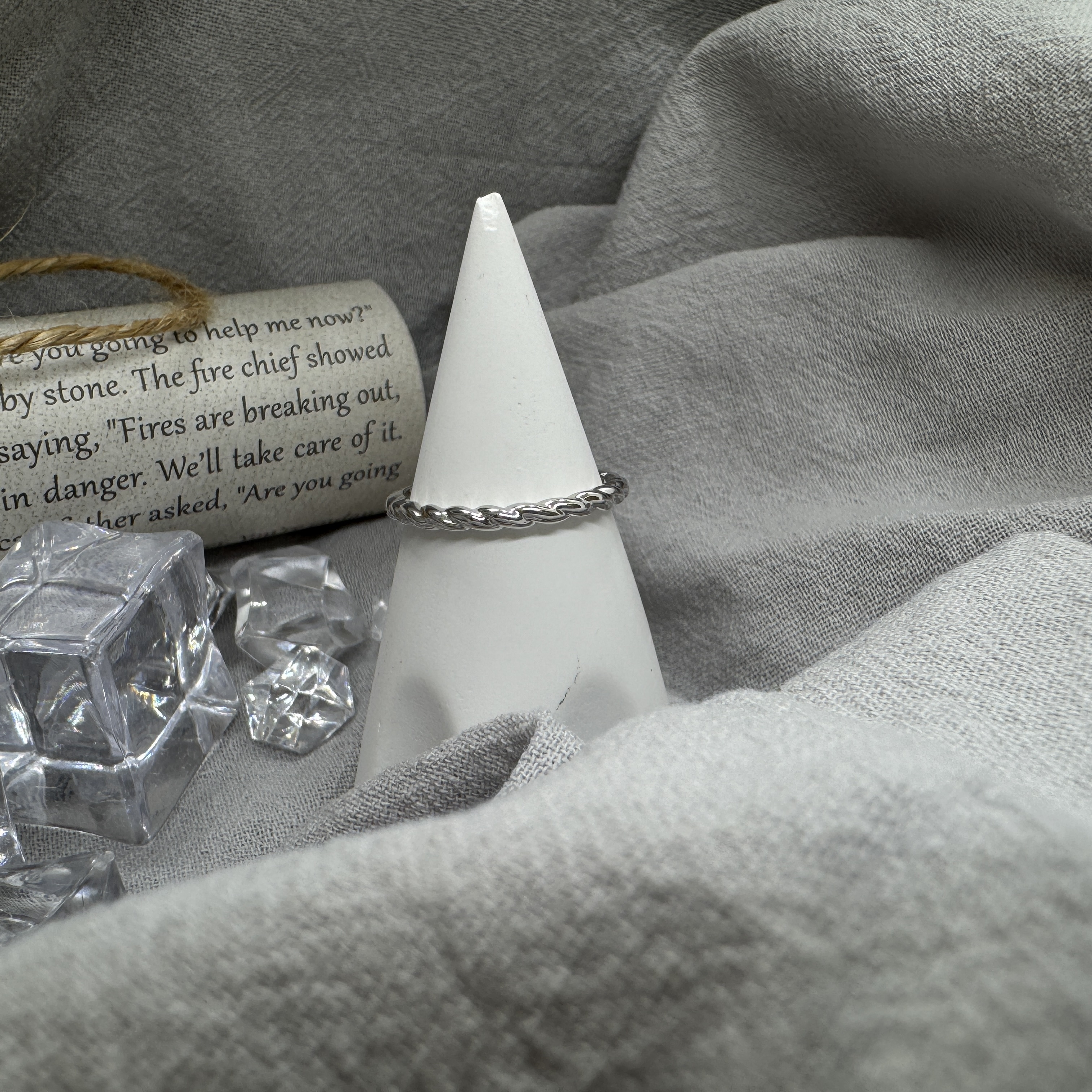 純粹扭繩 - 純銀戒指