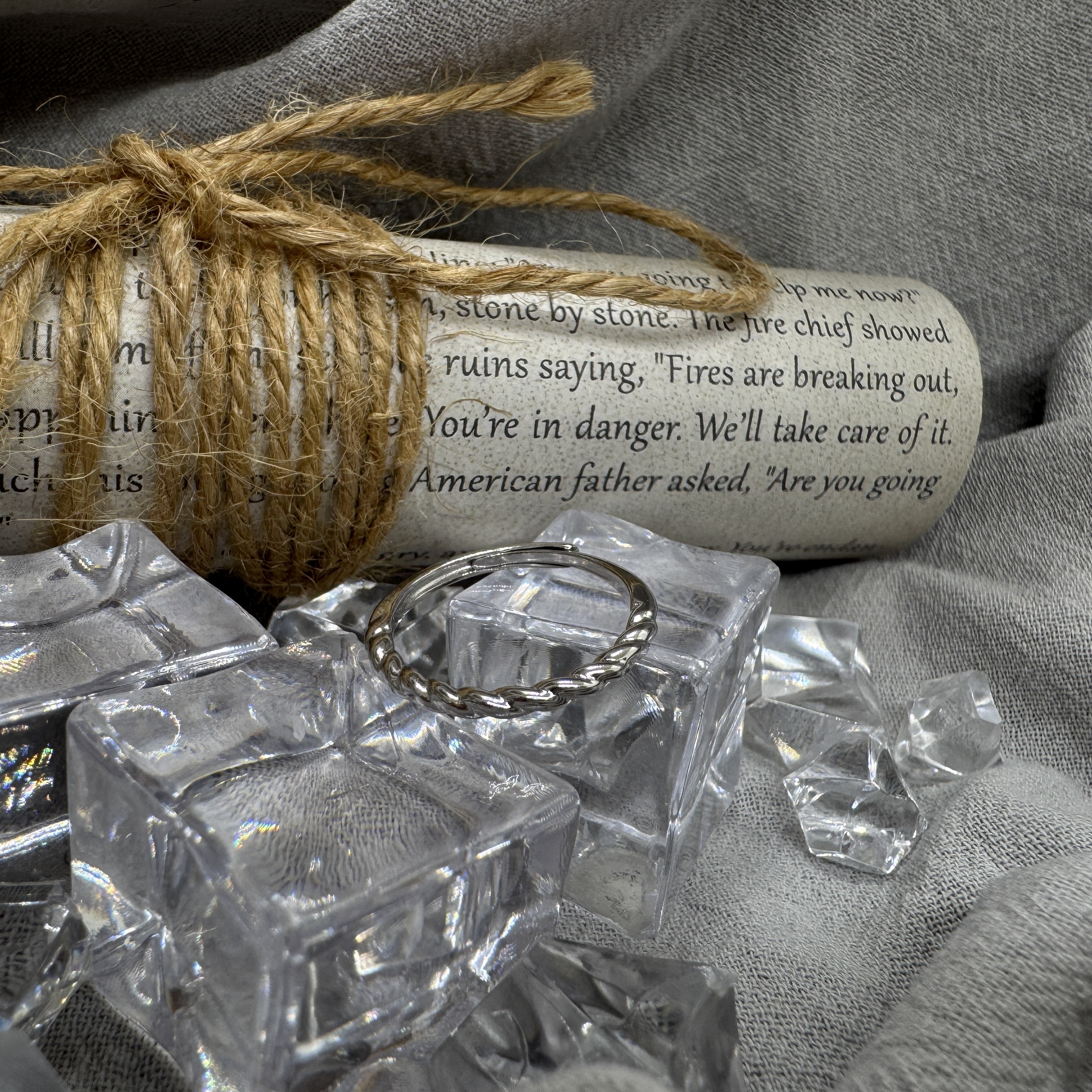 純粹扭繩 - 純銀戒指