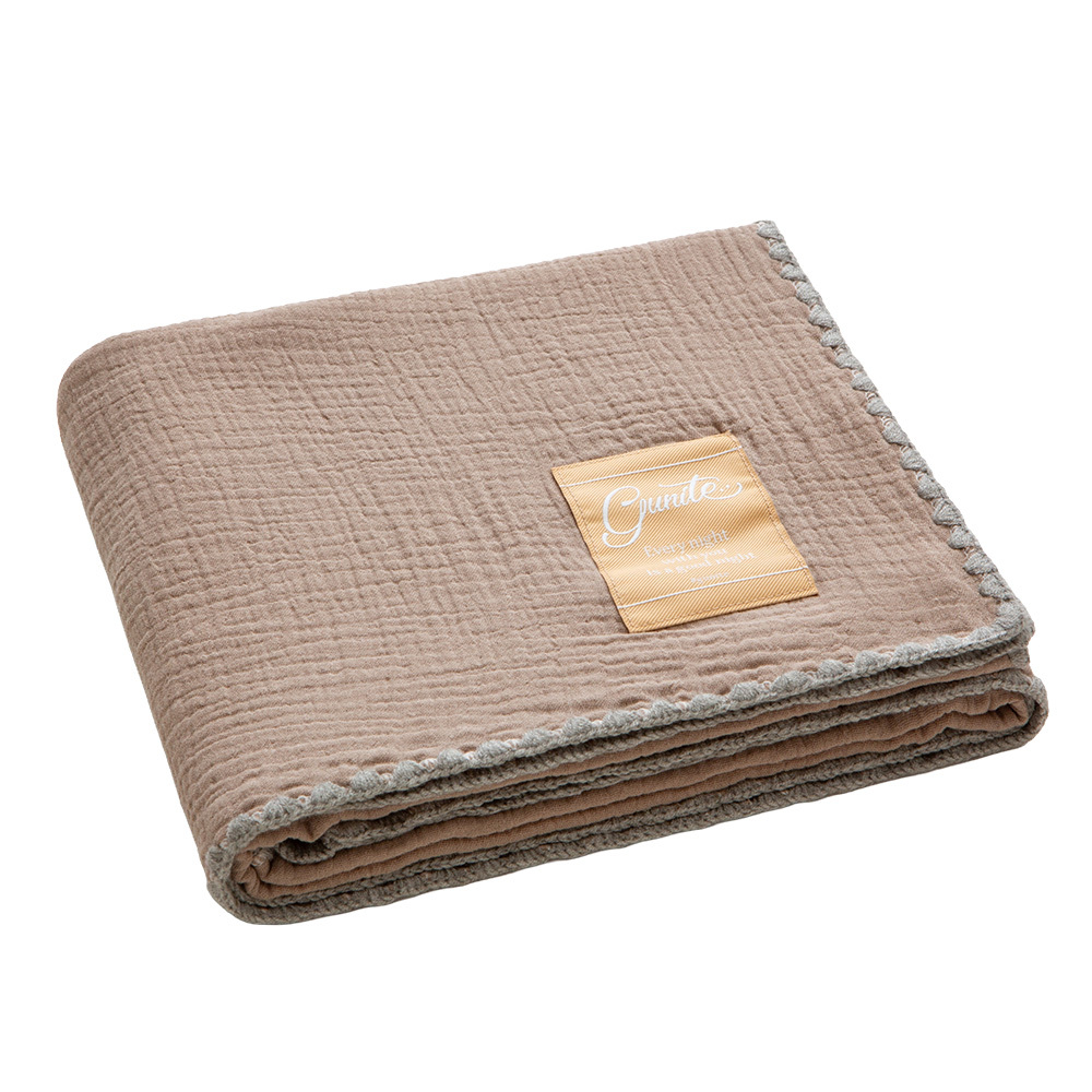 gunite 極緻棉柔美系列-紗布蓋毯 | 透氣快乾80x100cm｜品味咖