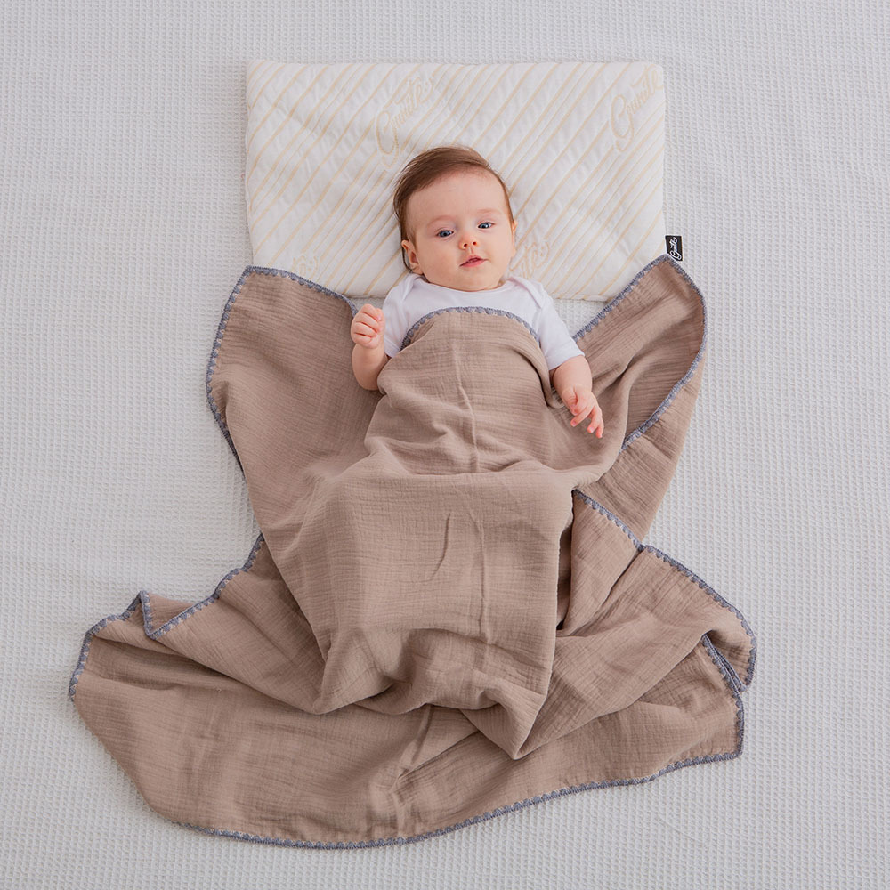 gunite 極緻棉柔美系列-紗布蓋毯 | 透氣快乾80x100cm｜品味咖