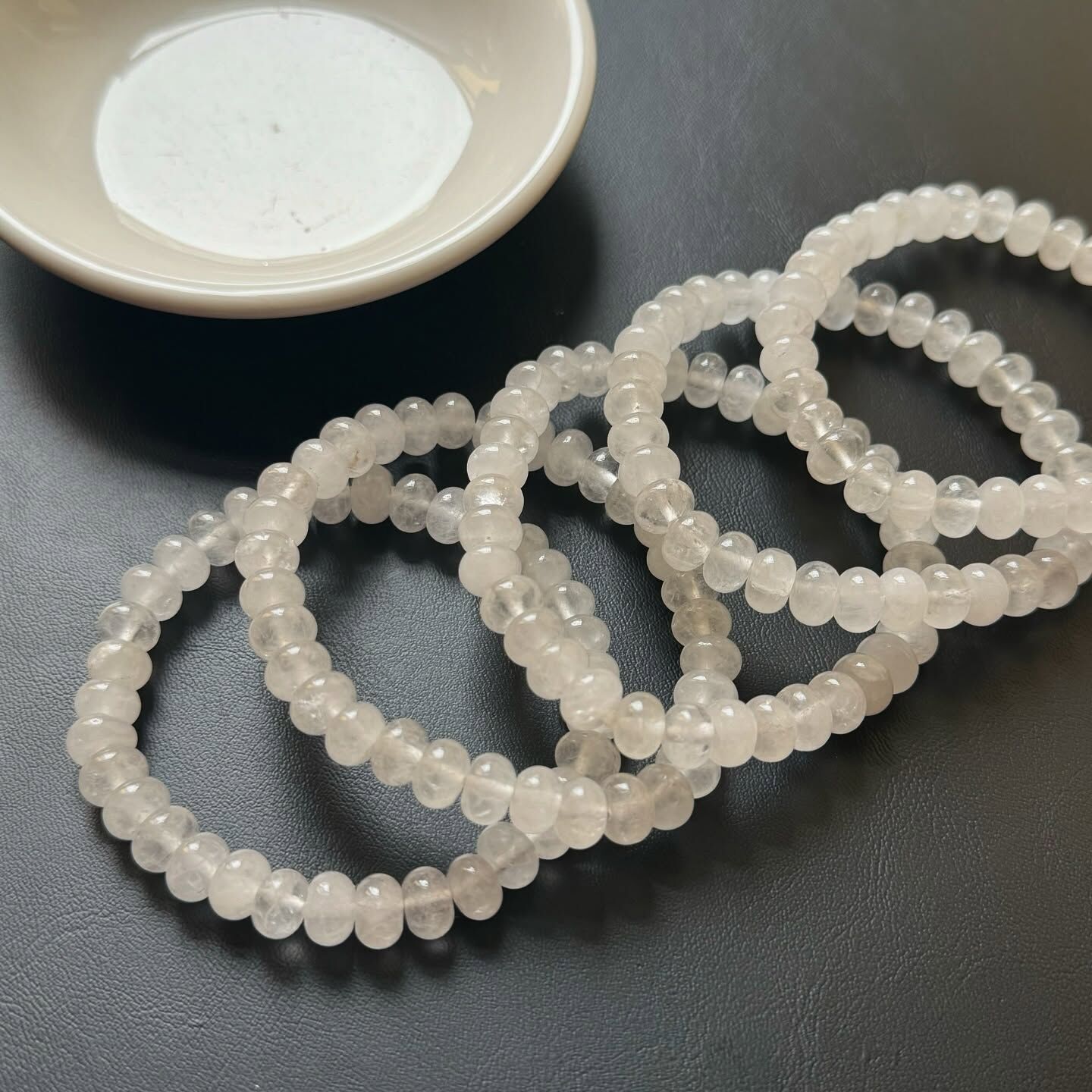 [原石] 白水晶 算盤珠水晶手串