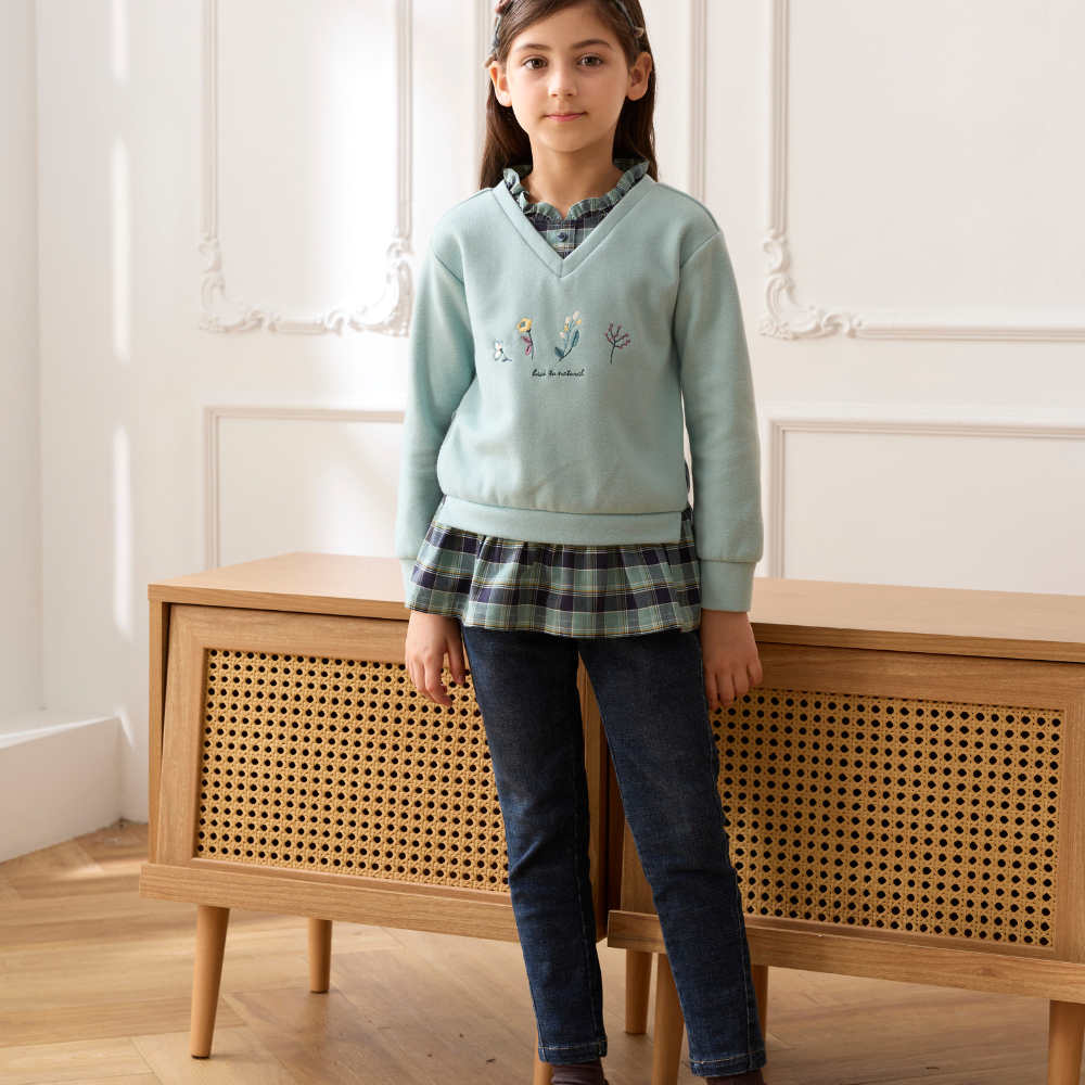 PIPPY帥性刷白牛仔長褲 藍