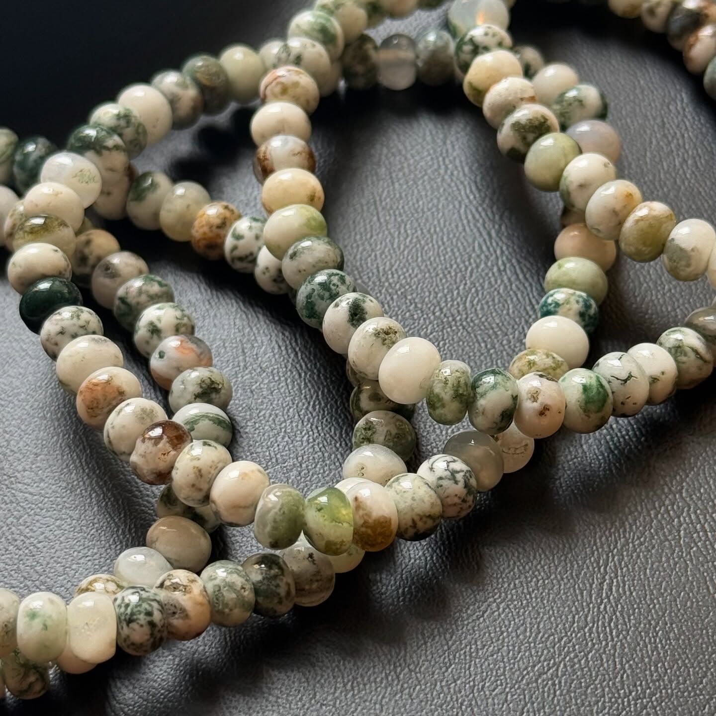[原石] 水草瑪瑙 算盤珠水晶手串
