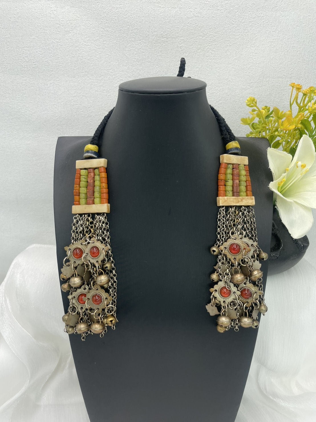 M-No.79傳統花珠少女耳掛15cm