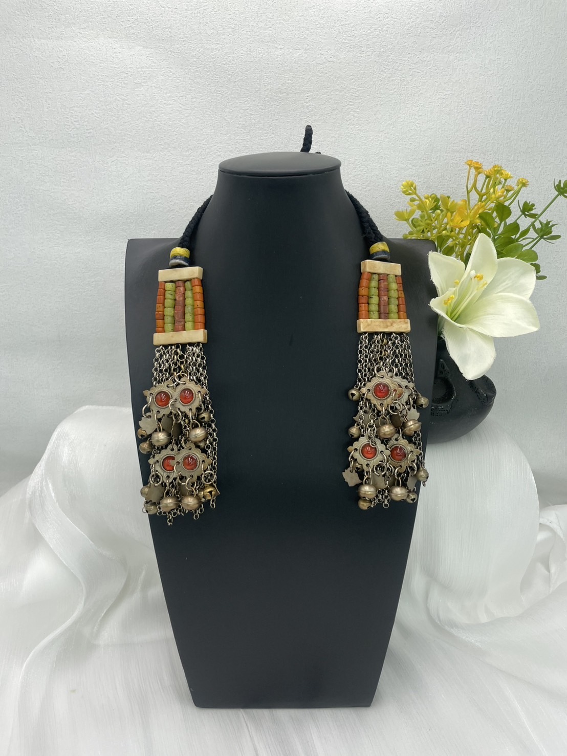 M-No.79傳統花珠少女耳掛15cm