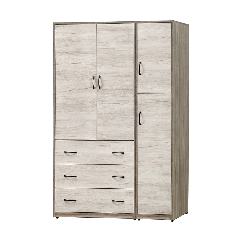 奧爾4.3尺四門三抽衣櫃組合(二門三抽+二門)