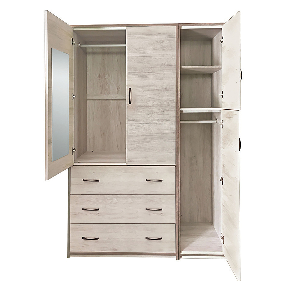 奧爾4.3尺四門三抽衣櫃組合(二門三抽+二門)