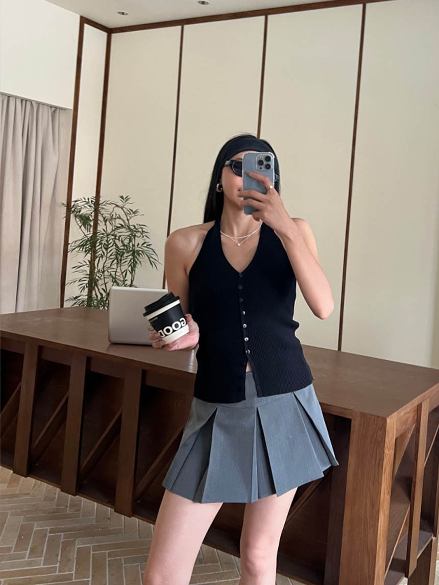 側拉西裝百褶裙*2色