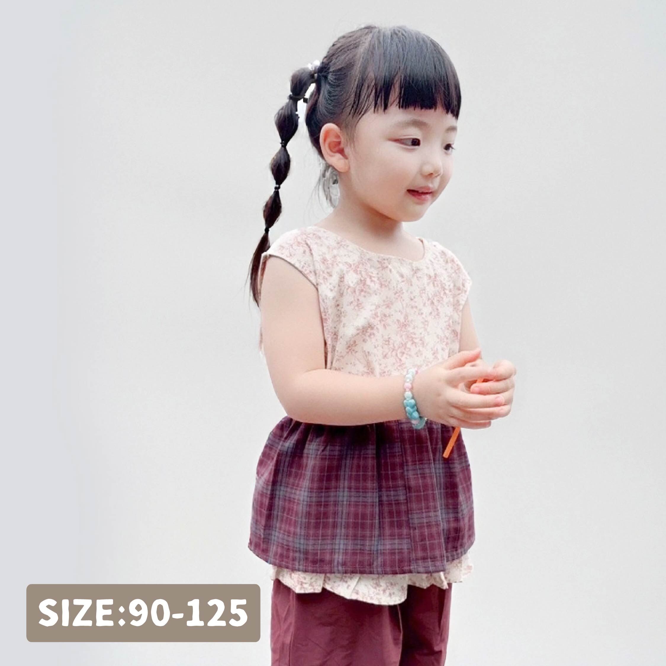 【H50717】歐式復古碎花無袖上衣＊二色