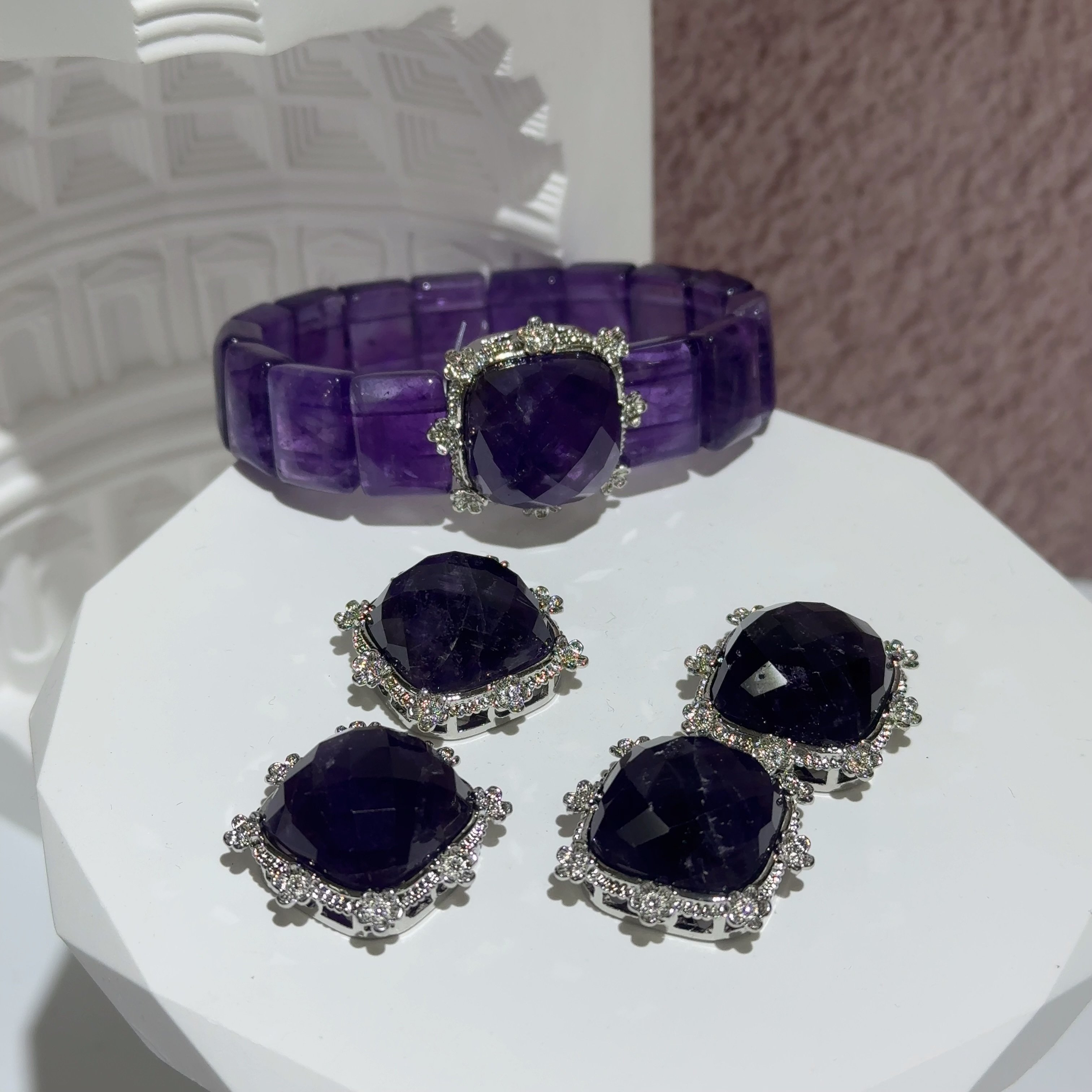 鑽切紫水晶大盒子