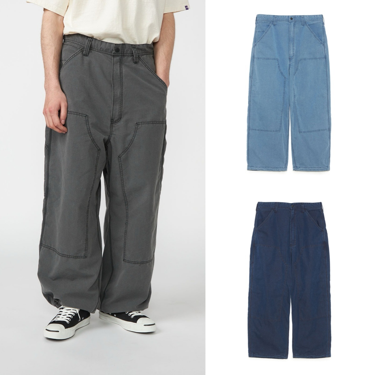 預購┃日本 TNF 紫標 Cotton Nylon Weather Field Double Knee Pants 長褲