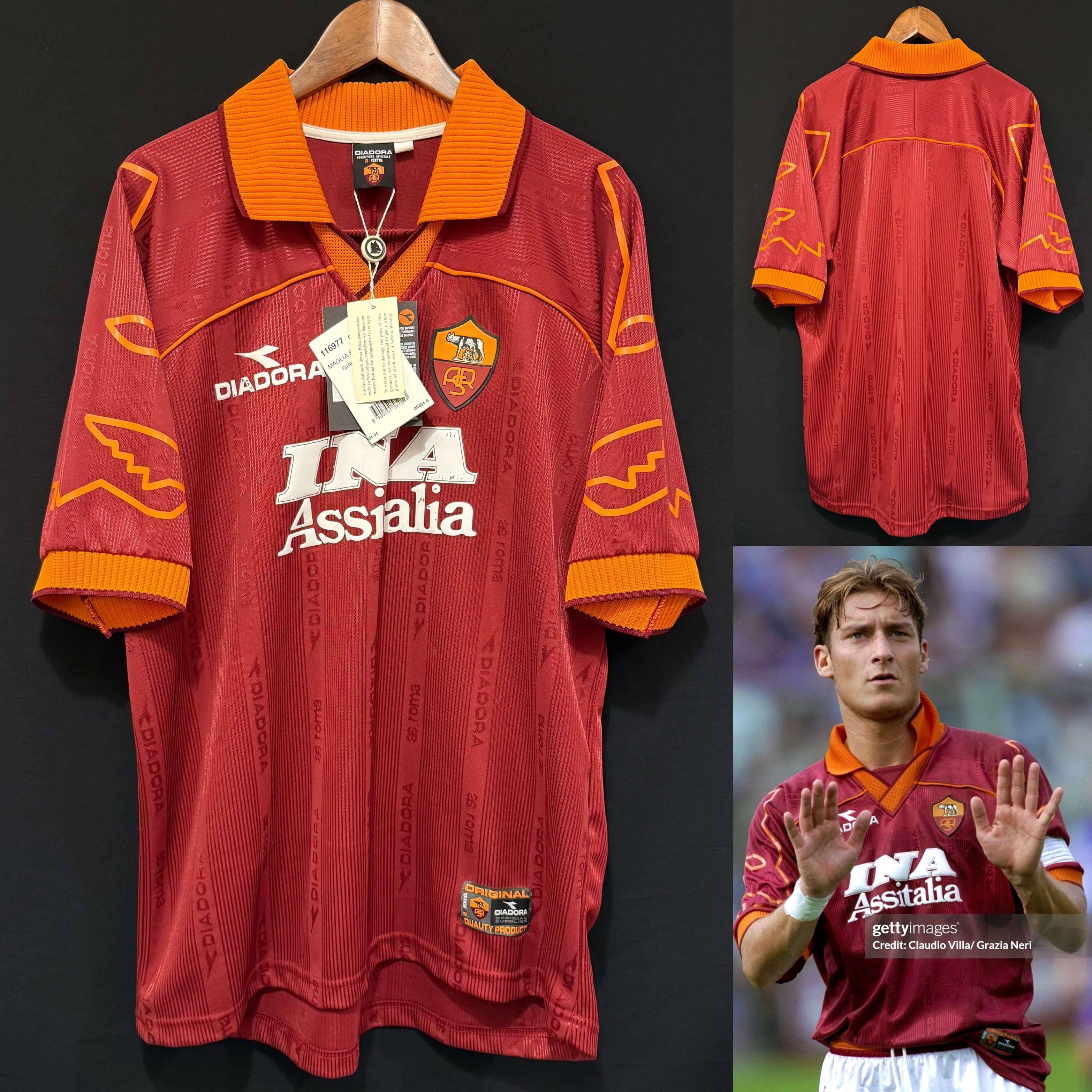 (BNWT) AS Roma 1999-2000 Diadora Home Shirt