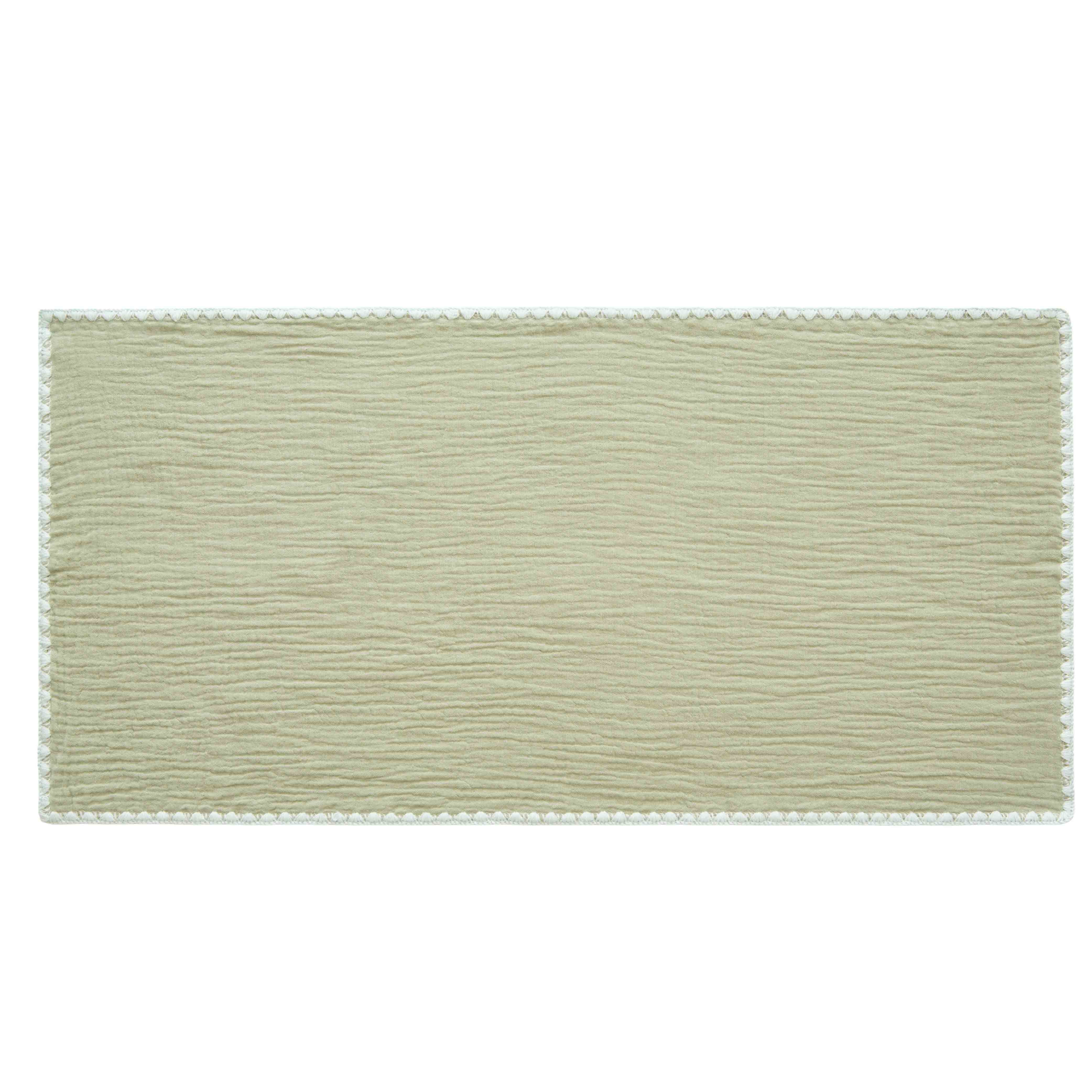 gunite 極緻棉柔美系列-紗布嬰兒枕頭巾｜透氣快乾30x65cm｜療癒草綠