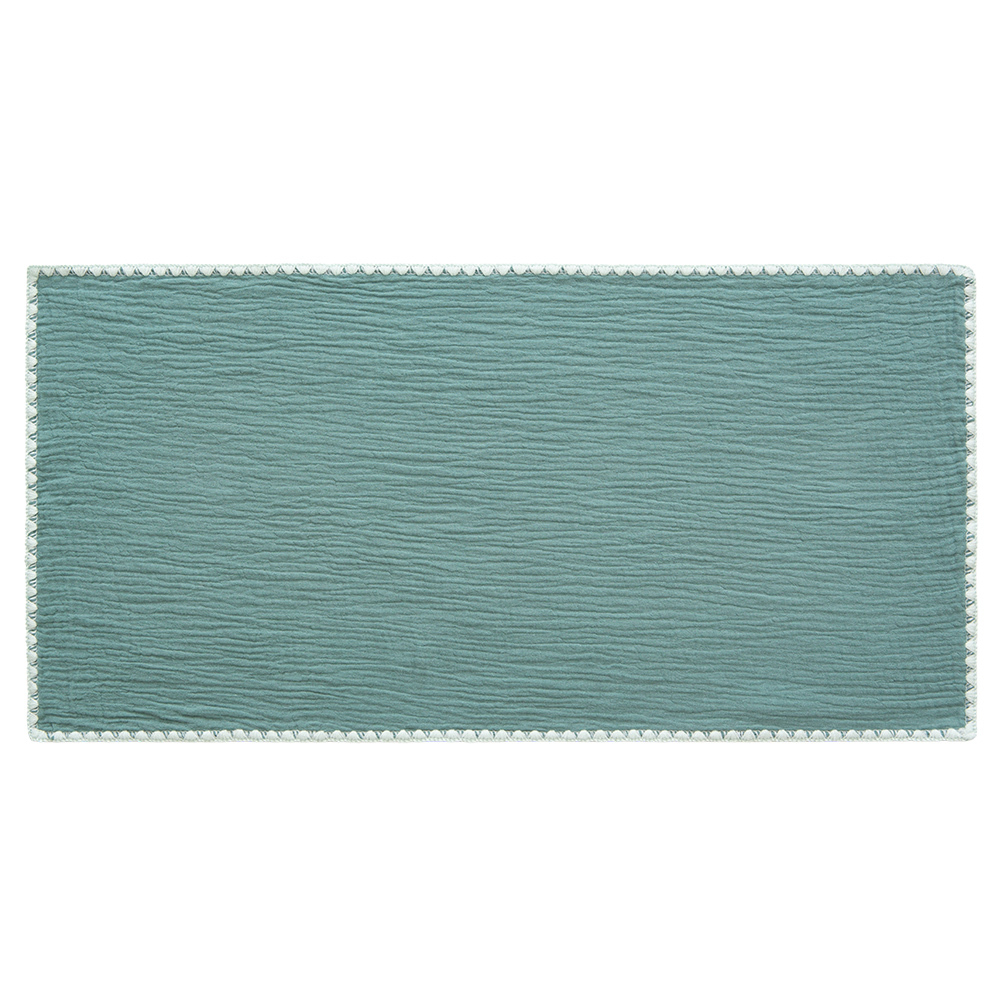 gunite 極緻棉柔美系列-紗布嬰兒枕頭巾｜透氣快乾30x65cm｜療癒藍綠