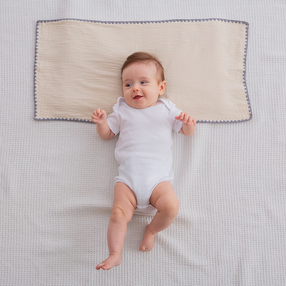 gunite 極緻棉柔美系列-紗布嬰兒枕頭巾｜透氣快乾30x65cm｜品味米