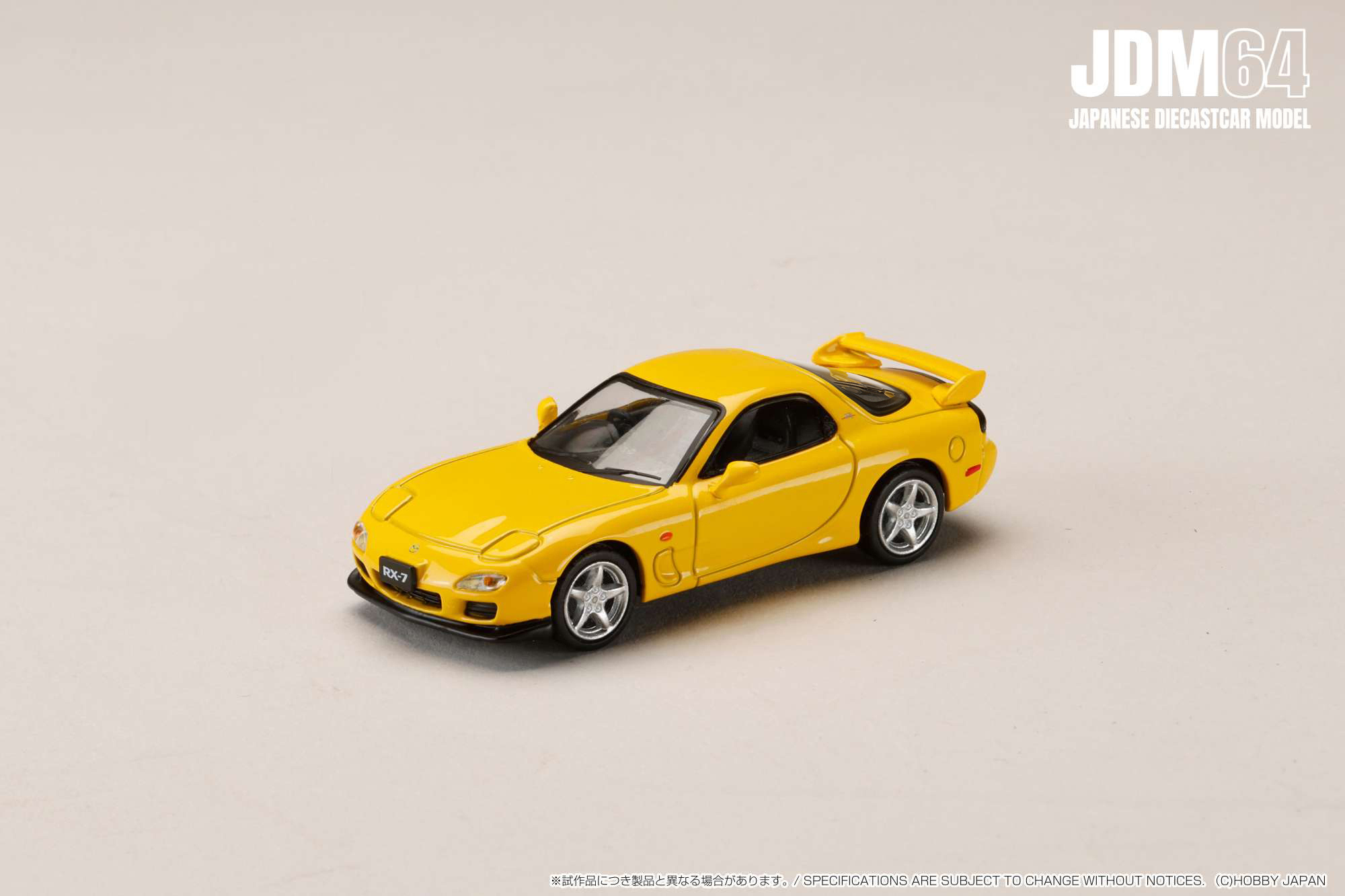 預訂:1/64 HOBBY JAPAN MAZDA RX-7 (FD3S) Type R Bathurst R SUNBURST YELLOW (HJDM007B-14)