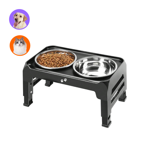 不鏽鋼寵物碗架組(可調節高度)