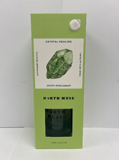 North Muse Crystal Healing Inside Reed Diffuser 100ml - Zesty Bergamot, Aventurine Crystals