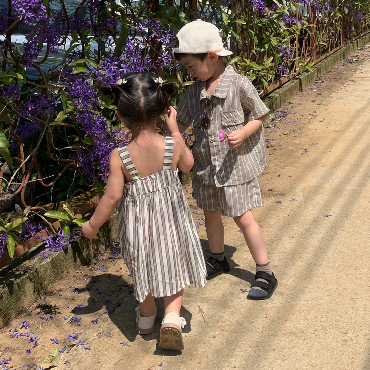 簡約條紋襯衫套裝