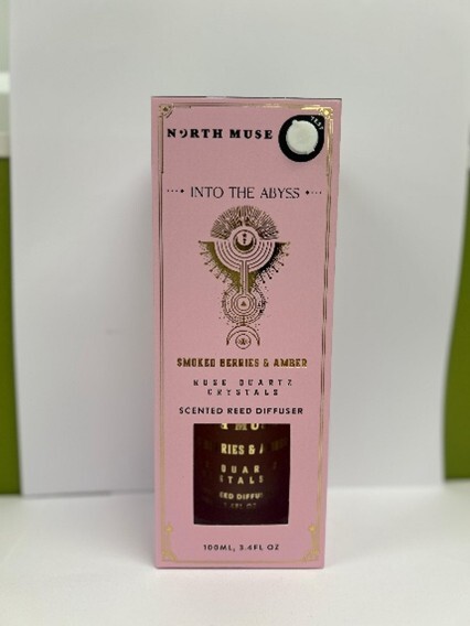 North Muse Scented Reed Diffuser 100ml - Smoked Berries & Amber, Rose Quartz Crystals